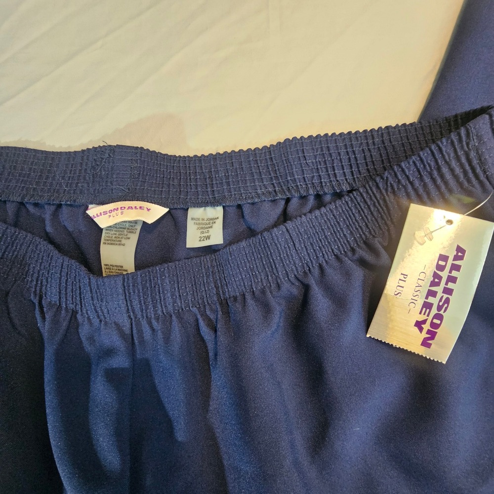 Allison Daley 22W Short Navy Pull-on Elastic Flat Front NWT L600